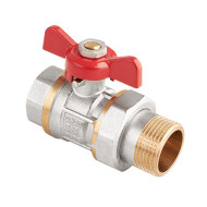 Кран шаровый полнопроходной с полусгоном MVI AquaHit 1" вн.-нар., бабочка (БГШ)