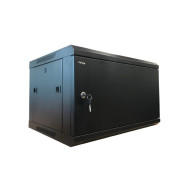 Шкаф настенный 6U Netko серия WM (600х450х370), разборный, передняя металлическая дверь, черный "А"