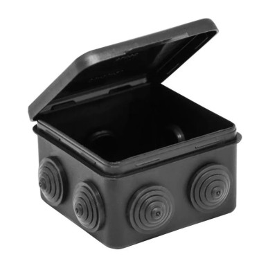 Коробка распределительная Ruvinil ОП 80х80х50мм (откидная крышка) УХЛ1 IP54 черный