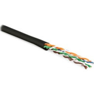 Кабель витая пара Hyperline UUTP4-C5E-S24-OUT-PE-BK-100 (100 м) неэкранированный U/UTP, категория 5e, 4 пары (24 AWG), одножильный(solid), внешний, PE, -40°C - +60°C, черный