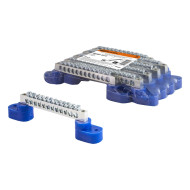 Шина TDM ELECTRIC "N" нулевая 6х9мм на двух угл. изоляторах 12 групп никелированная