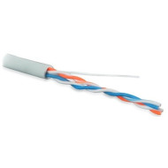 Кабель витая пара Hyperline UUTP8M-C5-S24-IN-PVC-GY (24 AWG), одножильный (solid), PVC, –20°C – +75°C, серый