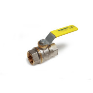 Шаровой кран латунный ВР-ВР, полнопроходной, ручка-рычаг желтая, Ду20, Ру 5, Giacomini R730G
