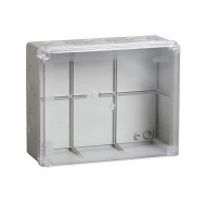 Коробка распаячная КМ41275 для открытой проводки 240х195х90 мм IP44 (RAL7035, прозрачная крышка, кабельные вводы 5 шт) IEK UKO10-240-195-090-K51-44