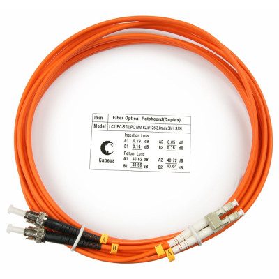 Оптический патч-корд LC-ST Cabeus FOP-62-LC-ST-3m 62,5/125 (ОМ1) 3 метра