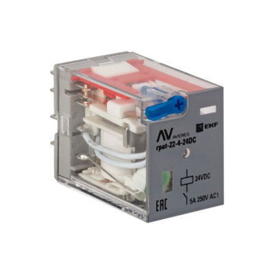 Реле промежуточное EKF Averes с кнопкой и механической индикацией DC