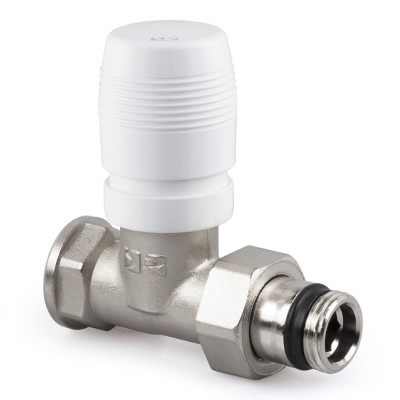 Вентиль прямой SR Rubinetterie ручной, преобразуемый в термостатический 1/2", цвет никель