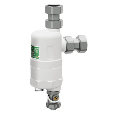 Грязеуловитель FAR COMPACTFAR белый корпус с магнитом 3/4"накидные гайки