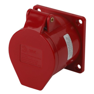 Розетка стационарная внутренняя 424 3Р+РЕ 32А 380В IP44 (10/100/1600) ЭРА