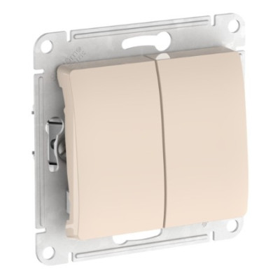 2-клавишный ПЕРЕКЛЮЧАТЕЛЬ Systeme Electric GLOSSA , сх.6/2, 10АХ, быстрозажимные клеммы, БЕЖЕВЫЙ
