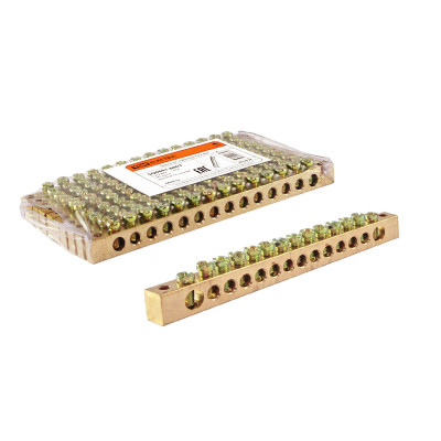 Шина TDM ELECTRIC "N" нулевая 6х9мм 14/2 (14 групп/крепеж по краям)