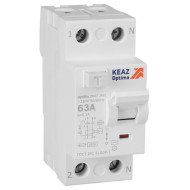 Выключатель дифференциального тока (УЗО) КЭАЗ OptiDin DM63-2463-AC-4,5-УХЛ4 без защиты от сверхтоков 2П 63А 300мА AС 4,5кА