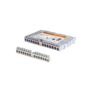 Шина TDM ELECTRIC "N" нулевая 6х9мм 14/1 (14групп/крепеж по центру) никелированная