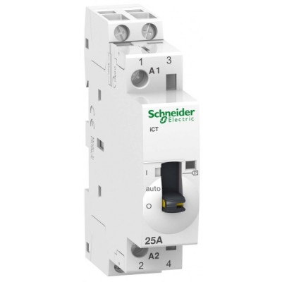 iCT Модульный контактор с ручным управлением 25A 2НО 230/240В АС Schneider Electric