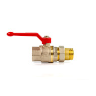 Шаровой кран полнопроходной Ридан BVR-FR с накидной гайкой и ниппелем «американка», рукояткой «бабочка» (DN = 15-25 мм) и ручка для DN = 32 мм; G 1¼