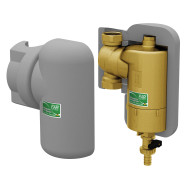 Грязеуловитель FAR для систем отопления с поворотным соединением и магнитной вставкой 1" в теплоизоляции