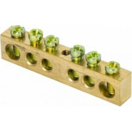 Шина PEN EKF ноль-земля (6x9мм) 6 отв. латунь крепеж по центру розн. стикер