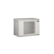 Настенный разборный шкаф TLK 19", 15U, перфорированная дверь, Ш600хВ703хГ450мм, 1 пара монтажных направляющих, серый