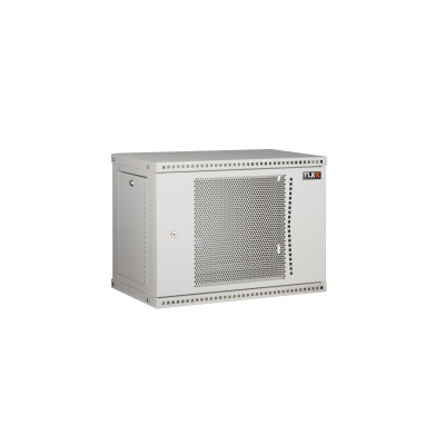 Настенный разборный шкаф TLK 19", 15U, перфорированная дверь, Ш600хВ703хГ450мм, 1 пара монтажных направляющих, серый