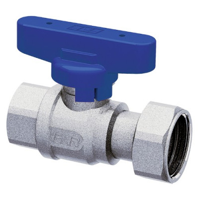 Шаровой кран FAR хром. 3/4'ВР -1"накид.гайка бабочка синий