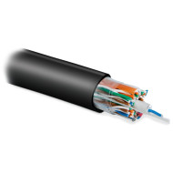 Кабель витая пара Hyperline UUTP25W-C5-S24-OUT-PE-BK (UTP25W-C5-SOLID-OUTDOOR-PE) (4 пары (24 AWG)х6 + 1пара (24 AWG)), одножильный (solid), внешний, PE, -40°C – +60°C, черный