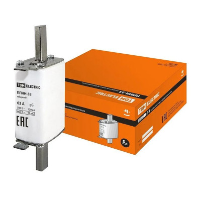 Плавкая вставка предохранителя TDM ППНН-33 габ.0, 63А