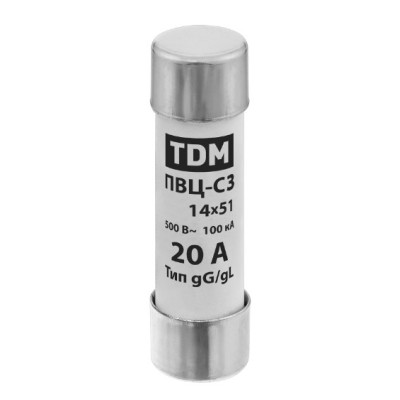 Плавкая вставка TDM ПВЦ-С3 14х51 20А