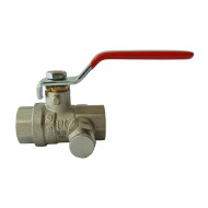 Шаровой кран Ридан полнопроходной BVR-DR, ВР, ручка-рычаг, со спускным элементом, 1/2"