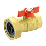 Кран Uni-Fitt ВВ 1" х 1 1/2" с накидной гайкой, обратным клапаном и уплотнением