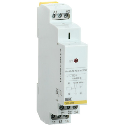 Промежуточное реле IEK OIR 2 контактов (8А) 12 В AC/DC