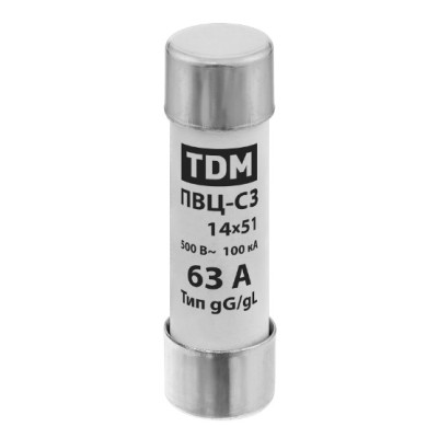 Плавкая вставка TDM ПВЦ-С3 14х51 63А