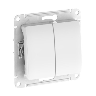 2-клавишный ПЕРЕКЛЮЧАТЕЛЬ Systeme Electric GLOSSA , сх.6/2, 10АХ, быстрозажимные клеммы, БЕЛЫЙ