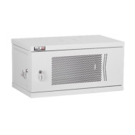 Настенный разборный шкаф TLK 19", 9U, перфорированная дверь, Ш600хВ436хГ450мм, 1 пара монтажных направляющих, серый