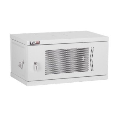 Настенный разборный шкаф TLK 19", 9U, перфорированная дверь, Ш600хВ436хГ450мм, 1 пара монтажных направляющих, серый