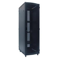 Шкаф напольный 42U Netko серия TS(AS) (600х1012х2055), чёрный, разобранный (упакован в 3 коробки), фронтальная дверь - стекло, задняя дверь - металл с перфорацией