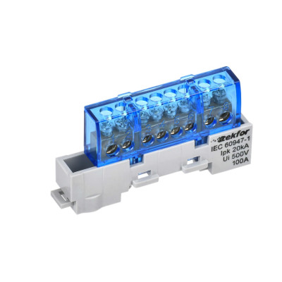 Шина IEK TEKFOR N ноль изолированная на универсальном держателе 6х9-8-С