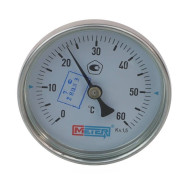 Термометр биметалл ТБ-100-1 60С Дк100 L=60 G1/2" осев Метер