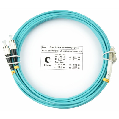 Оптический патч-корд LC-FC Cabeus FOP-50-LC-FC-15m 50/125 (ОМ3) 15 метров