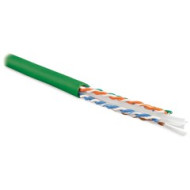 Hyperline FUTP4-C6-S23-IN-LSLTX-GN-305 (305 м) Кабель витая пара F/UTP, категория 6, 4 пары (23 AWG), одножильный (solid), экран - фольга, нг(А)-LSLTx, внутренний, зеленый