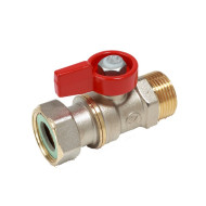 Кран шаровой 1/2" x 1/2" гайка - красн. рук., с нар. резьбой для котлов и счетчиков Giacomini