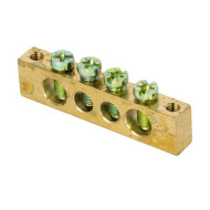 Шина EKF PROxima PEN "ноль-земля" (6х9мм) 4 отверстия латунь крепеж по краям