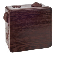 Коробка распаячная КМ для открытой проводки с откидной крышкой 100х100х50мм IP54 8 гермовводов дуб IEK