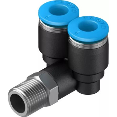 Y-тройник угловой с цанговым зажимом и резьбой Festo QSYL-1/8-6