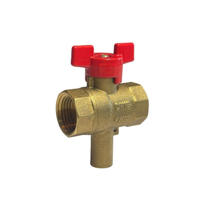 Шаровой кран Ридан для монтажа датчика температуры теплосчетчика Ду20 мм