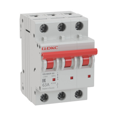 Выключатель нагрузки модульный DKC YON MD63P 3P 40А