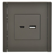FORTE&PIANO Розетка USB A+C 3,1А FP350 серый IEK