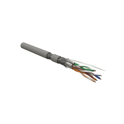 Кабель витая пара Hyperline SFTP4-C7-S23-IN-LSZH-GY-500 (500 м) одножильный (solid), LSZH (нг(А)-HF), серый