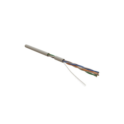 Кабель витая пара Hyperline U/UTP UUTP4-C5E-S24-IN-PVC-GY-305 кат.5E 4х2х24AWG solid PVC сер. (м)