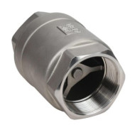 Клапан обратный DN.ru VCS3232P-T 2″ 1/2 Ду65 Ру40 резьбовой, пружинный, корпус - нержавеющая сталь AISI 316, диск - нержавеющая сталь AISI 316, уплотнение - PTFE