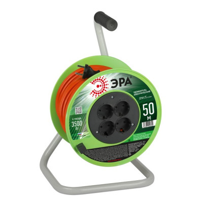Удлинитель на катушке Эра 4х50м без заземления RP-4-2x1.5-50m ПВС 2х1.5